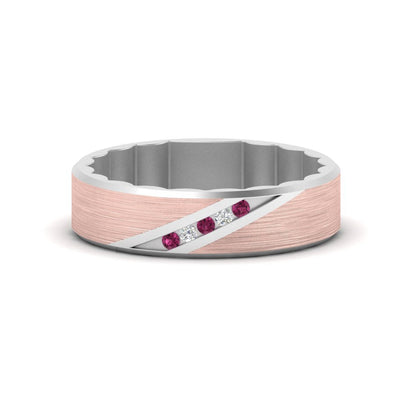 Brush Finish 2 Tone Promise Ring