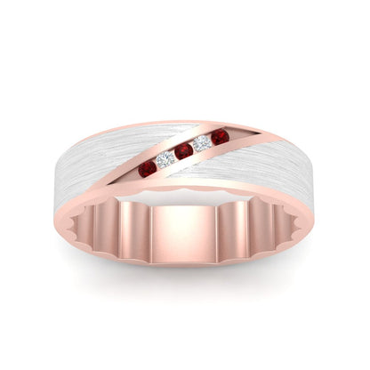 Brush Finish 2 Tone Promise Ring