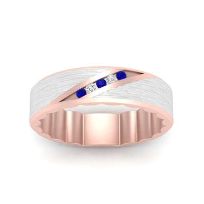 Brush Finish 2 Tone Promise Ring