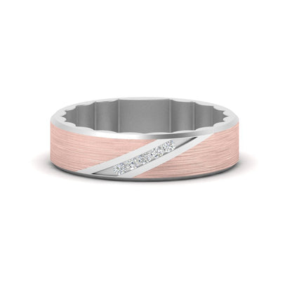 Brush Finish 2 Tone Promise Ring