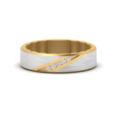 Brush Finish 2 Tone Promise Ring