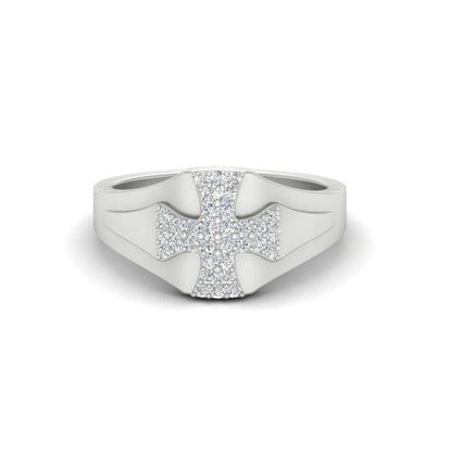 Mens Cross Gemstone Engagement Ring