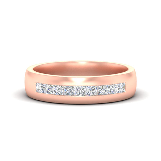 Mens Channel Set Square Wedding Ring
