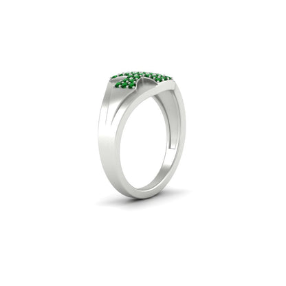 Mens Cross Gemstone Engagement Ring