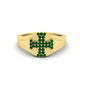 Mens Cross Gemstone Engagement Ring