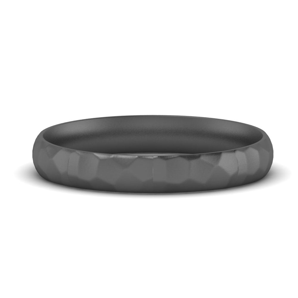 Mens Hammered Comfort Fit Wedding Band