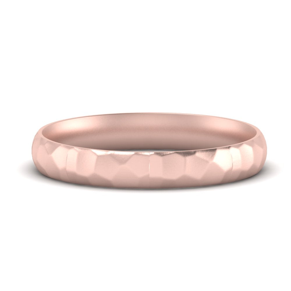 Mens Hammered Comfort Fit Wedding Band