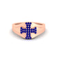 Mens Cross Gemstone Engagement Ring