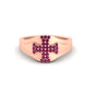 Mens Cross Gemstone Engagement Ring