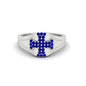 Mens Cross Gemstone Engagement Ring