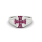 Mens Cross Gemstone Engagement Ring