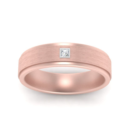 Mens Princess Cut 2 Tone Band