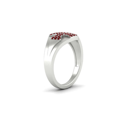 Mens Cross Gemstone Engagement Ring