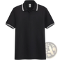 Men's Summer Striped Trim Stand Collar Polo Shirt