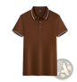 Men's Summer Striped Trim Stand Collar Polo Shirt