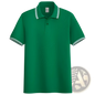 Men's Summer Striped Trim Stand Collar Polo Shirt