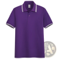 Men's Summer Striped Trim Stand Collar Polo Shirt