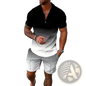 Men's Textured Polo and Shorts Coordinated Summer Set