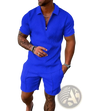 Men's Textured Polo and Shorts Coordinated Summer Set