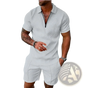 Men's Textured Polo and Shorts Coordinated Summer Set