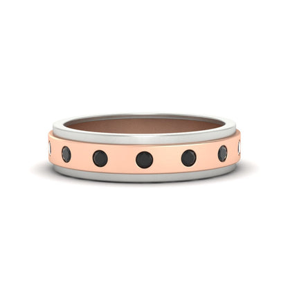 Mens Two Tone Bezel Stone Wedding Ring
