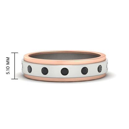 Mens Two Tone Bezel Stone Wedding Ring