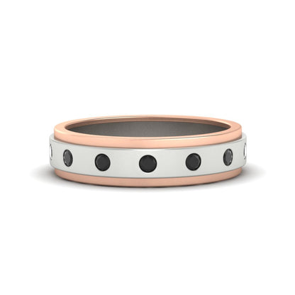 Mens Two Tone Bezel Stone Wedding Ring