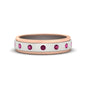 Mens Two Tone Bezel Stone Wedding Ring