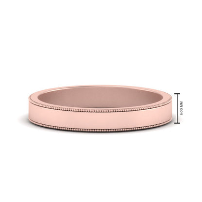 Flat Milgrain Mens Wedding Band