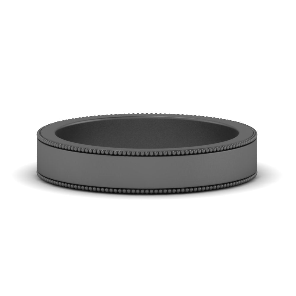 Flat Milgrain Mens Wedding Band