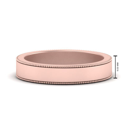 Flat Milgrain Mens Wedding Band