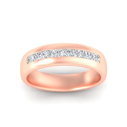 Mens Channel Set Square Wedding Ring