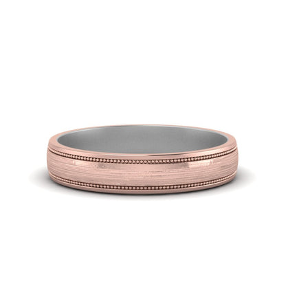 Milgrain 2 Tone Wedding Band