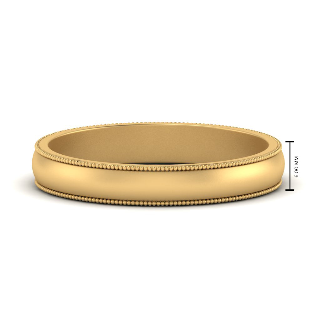 Milgrain Matte Finish Mens Band