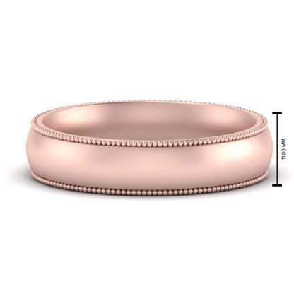 4 mm Milgrain Comfort Fit Mens Wedding Band