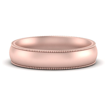 4 mm Milgrain Comfort Fit Mens Wedding Band