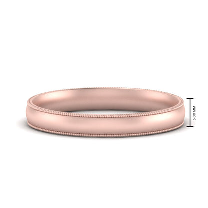 4 mm Milgrain Comfort Fit Mens Wedding Band