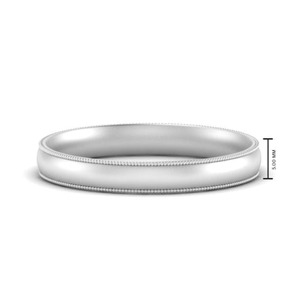 4 mm Milgrain Comfort Fit Mens Wedding Band