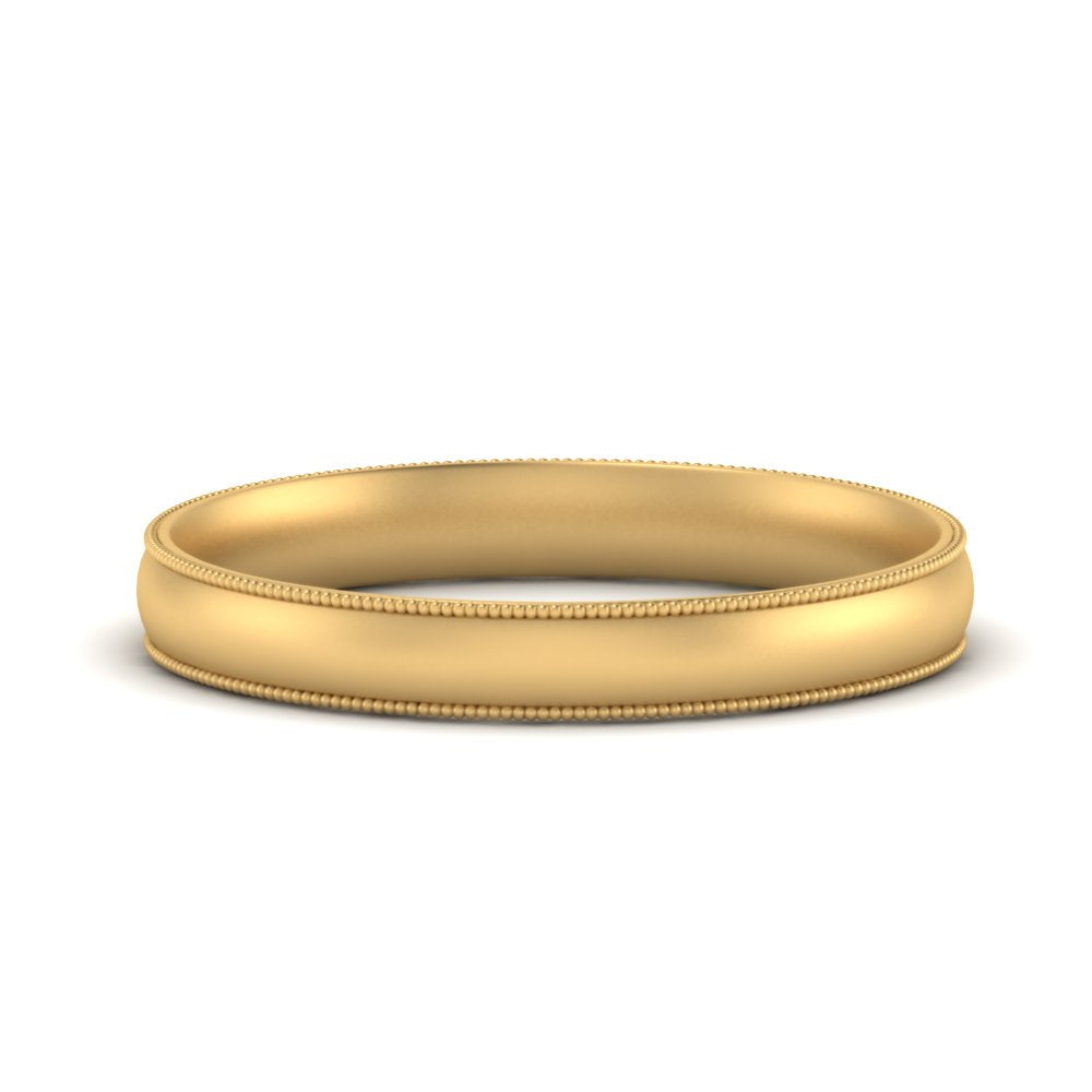4 mm Milgrain Comfort Fit Mens Wedding Band