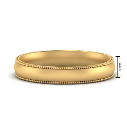 4 mm Milgrain Comfort Fit Mens Wedding Band