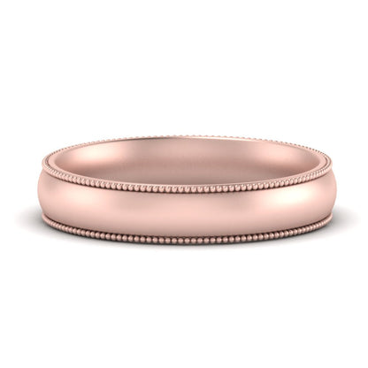 4 mm Milgrain Comfort Fit Mens Wedding Band