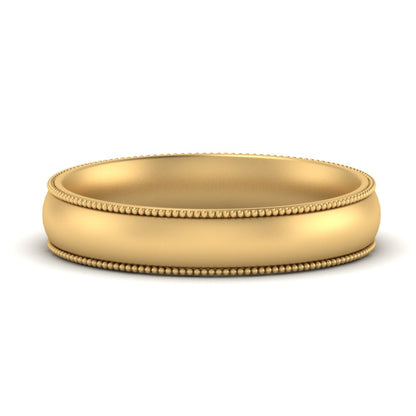 4 mm Milgrain Comfort Fit Mens Wedding Band