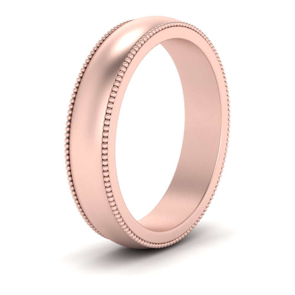Milgrain Matte Finish Mens Band