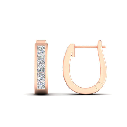 Channel Set Huggie Hoop Earring