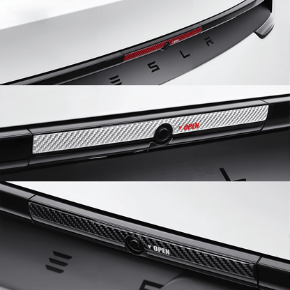 Model Y Juniper Rear Trunk Button Sticker | Flexible Urethane Carbon Fiber