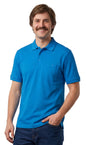 Men's Short Sleeve Polo Shirt — Pique Knit Cotton Blend with Chest Pocket