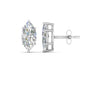 6 Prong Marquise Diamonds Solitaire Stud Earring in Basket Setting