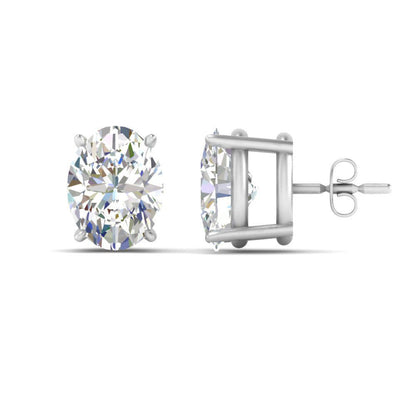 Classic Four Prong Oval Diamond Solitaire Stud Earrings [IGI Certified]