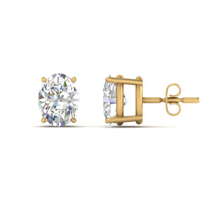 Classic Four Prong Oval Diamond Solitaire Stud Earrings [IGI Certified]