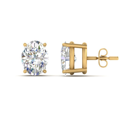 Classic Four Prong Oval Diamond Solitaire Stud Earrings [IGI Certified]
